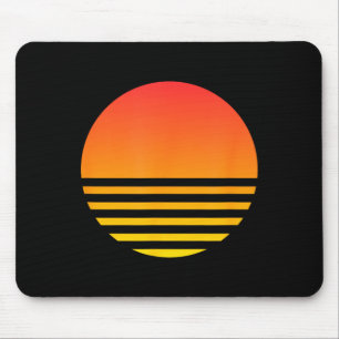 Kühler Sonnenuntergang Sommer Strand Surfen 80er R Mousepad