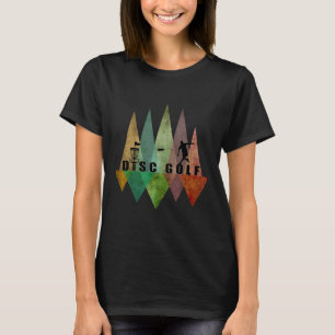 Kühler stilisierter geometrischer Disc-Golf-Sketch T-Shirt