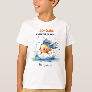 Kühler stilvoller springender Fisch Personalisiert T-Shirt