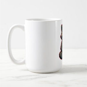 Kühler Waschbär trinkt Hafermilch-Eiskaffee Kaffeetasse