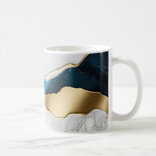 Kühler weißer Türkis-Marmorstein Gold Kaffeetasse