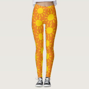 Kühles abstraktes gelbes Sommer-Sonnen-Muster auf Leggings