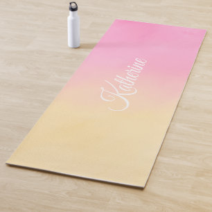 Kühles Blush-Pink-Gelb-Verlaufsdesign Yogamatte