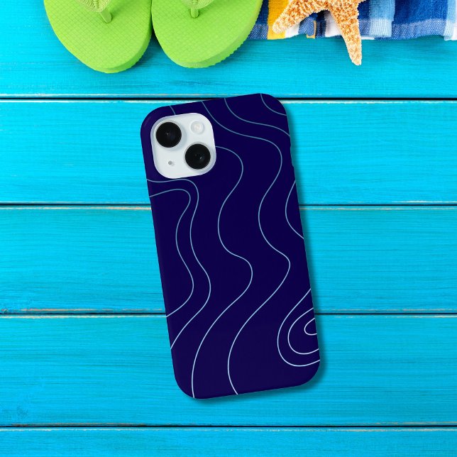 Kühles Dunkelblau Hellblau Wellen iPhone / iPad Hü Case-Mate iPhone Hülle (Von Creator hochgeladen)