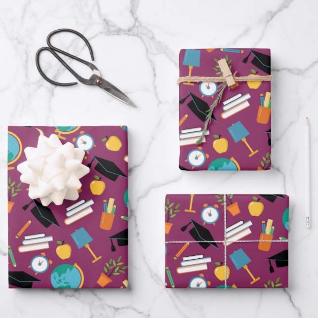 Kühles Fliesen-Schulmuster  Geschenkpapier Set (Vorderseite)