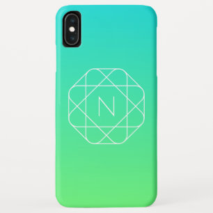 Kühles geometrisches Monogramm Blau und Limetten Case-Mate iPhone Hülle