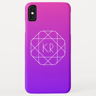Kühles geometrisches Monogramm Magenta Violett L Case-Mate iPhone Hülle