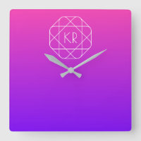 Kühles geometrisches Monogramm | Magenta Violett L