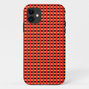 Kühles Gingham Orange, Rot und Schwarz Musterdesig Case-Mate iPhone Hülle