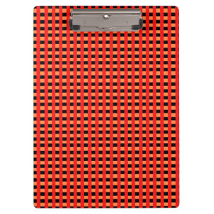 Kühles Gingham Orange, Rot und Schwarz Musterdesig Klemmbrett