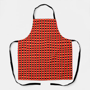 Kühles Gingham Orange, Rot und Schwarz Musterdesig Schürze