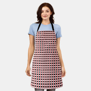 Kühles Gingham Rosa Schwarz-Weiß-Muster-Design Schürze