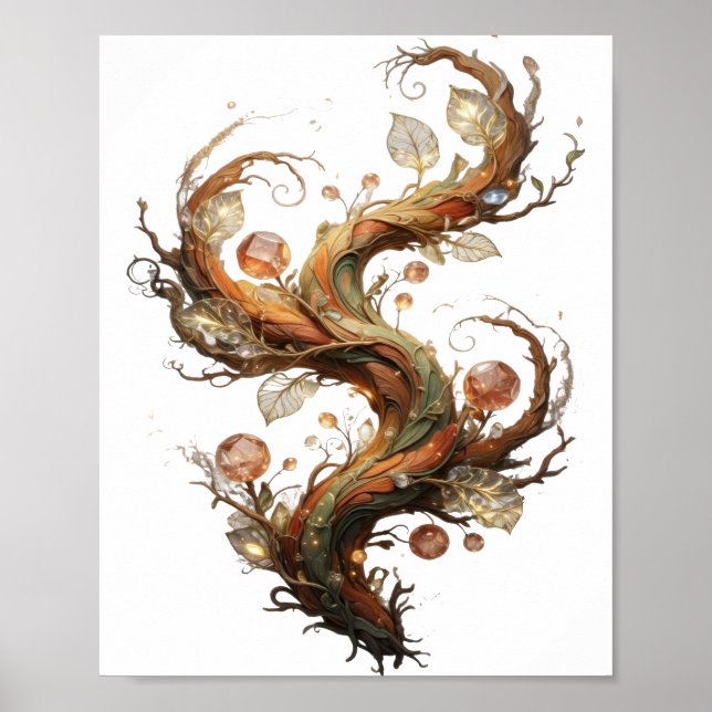Kühles Gold ABSTRACT ART Kunstprint Poster (Vorne)