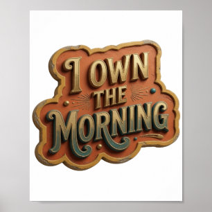 Kühles Gold ICH BESITZE DEN MORGEN Grafik-T-Shirt Poster