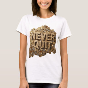 Kühles Gold NEVER OUT Künstlerisches Motiv T-Shirt