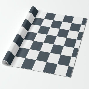 Kühles Grau Blau Weiß Kariert – Modern Stylisch Geschenkpapier
