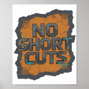 Kühles Grau KEINE ABKÜRZUNGEN 3D-Textkunst Poster