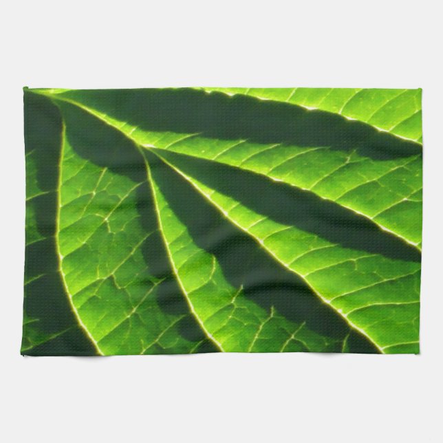Kühles grünes Blatt Handtuch (Horizontal)