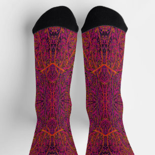 Kühles heißes rosa abstraktes Zweigmuster Socken