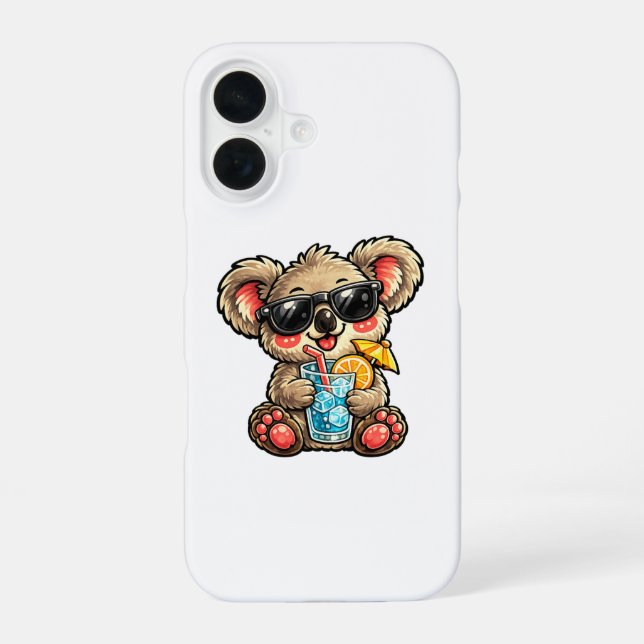 Kühles Koala-Getränk iPhone 16 Hülle (Rückseite)