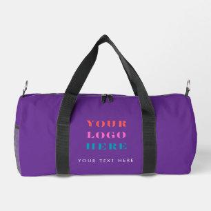 Kühles lila Business-Logo & Text Fitness  Duffle Bag