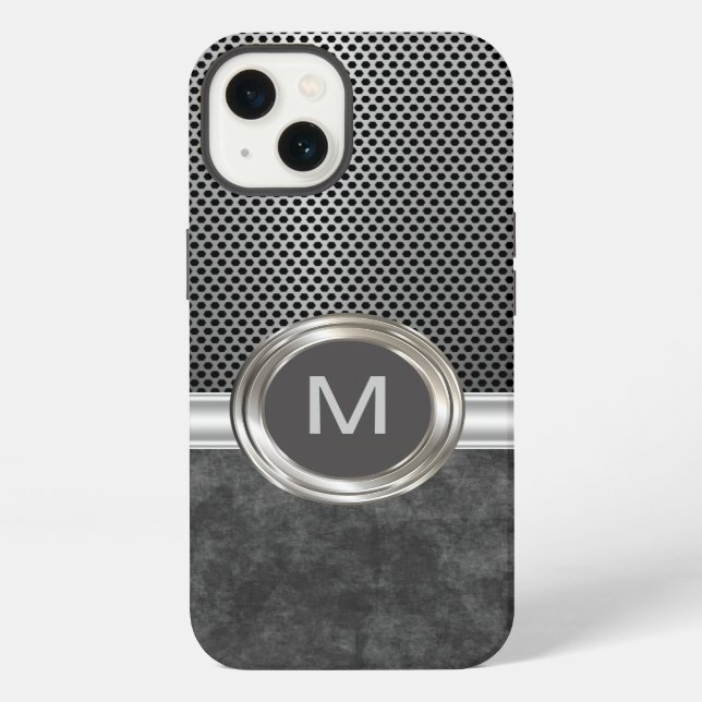 Kühles Monogramm mit robustem Look iPhone Hülle (Rückseite)