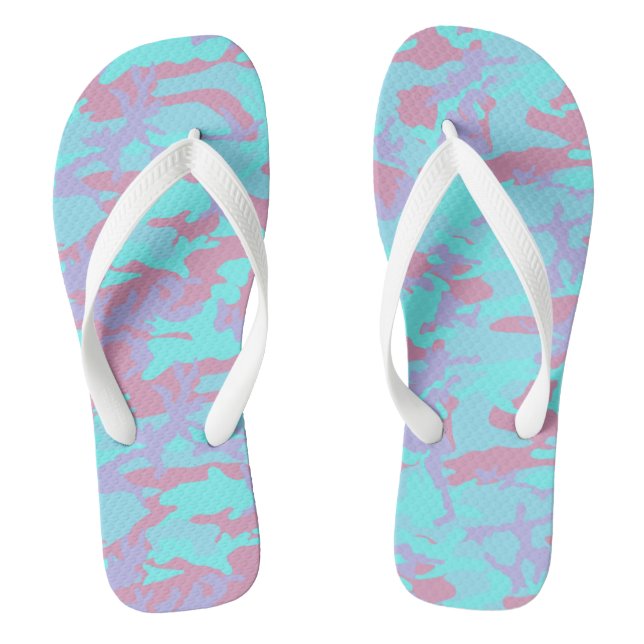 Kühles Pastell-Tarnmuster Flip Flops (Fußbett)