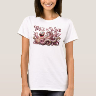Kühles Pink TRUE TO WINE Grafik T-Shirt