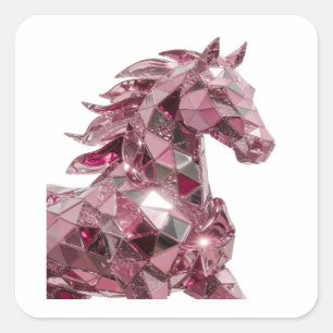 Kühles rosa abstraktes Sticker-Motiv Quadratischer Aufkleber