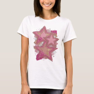 Kühles Rosa PINK STERNE UND KRISTALLE Künstlerisch T-Shirt