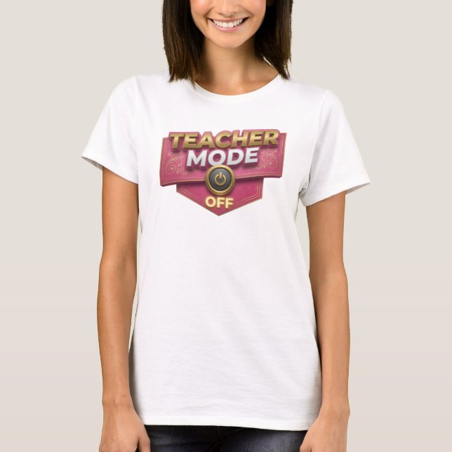 Kühles rotes TEACH MODE OFF Mode Kunst T-Shirt (Vorderseite)