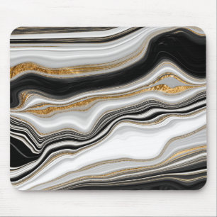 Kühles Schwarz-Gold-Marmor Mousepad