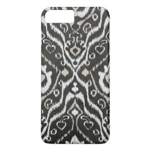 Kühles Schwarz-Weiß-männliches Ikat-Tribalmuster iPhone 8 Plus/7 Plus Hülle