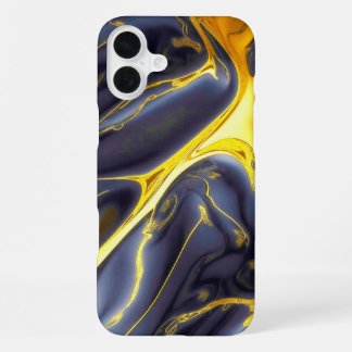 Kühles schwarzes Gold geschmolzener Marmor fluid t iPhone 16 Plus Hülle