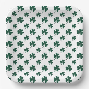 Kühles Shamrock-Fliesenmuster-Klee  Pappteller
