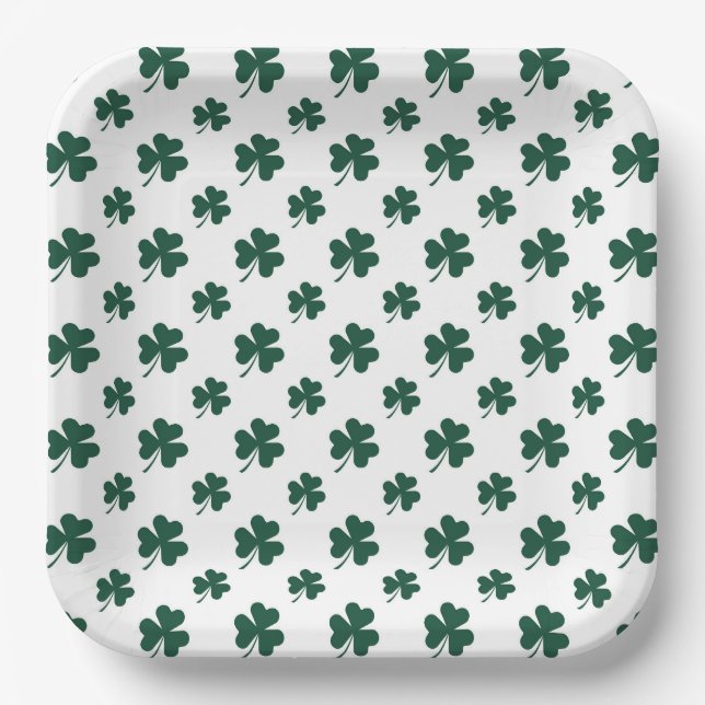 Kühles Shamrock-Fliesenmuster-Klee  Pappteller (Vorderseite)
