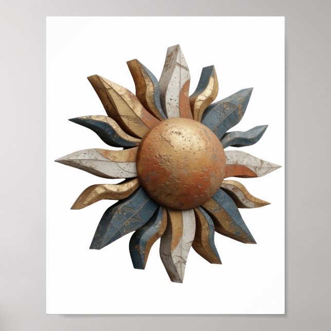 Kühles Silber ABSTRACT ART Design v2 Poster (Vorne)