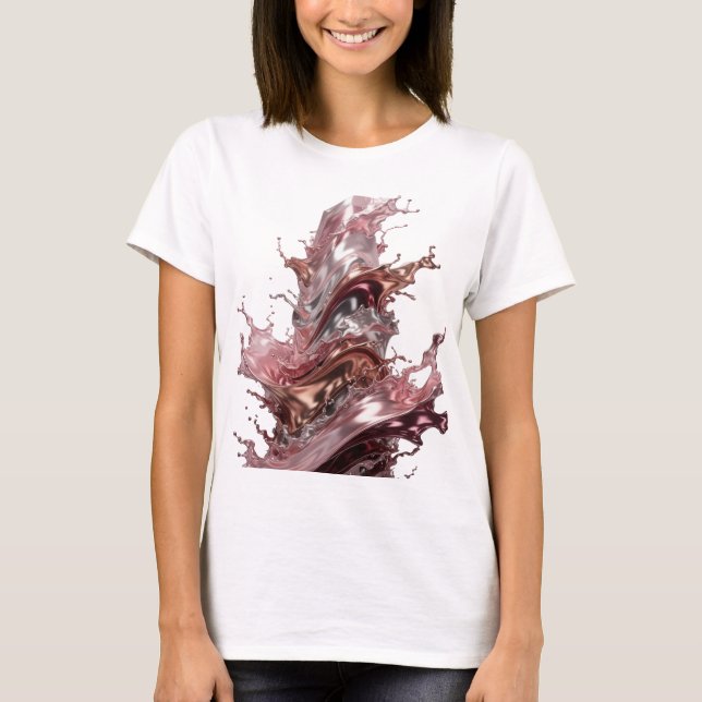Kühles Silber ABSTRACT ART Statement T-Shirt (Vorderseite)