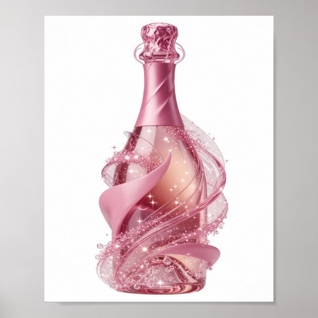 Kühles Silber CHAMPAGNER GLAMOUR Poster (Vorne)