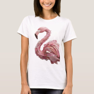 Kühles Silber FLAMINGO Künstlerisches Motiv T-Shirt