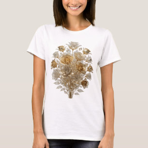 Kühles Silber GOLDENE ROSEN Künstlerisches Motiv T-Shirt