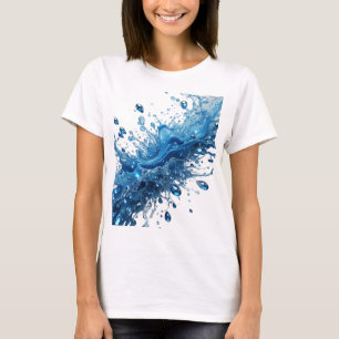Kühles Silber-WATER SPLASHES-Slogan-T-Shirt T-Shirt