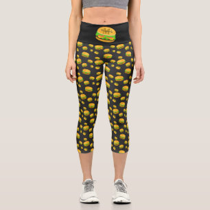 Kühles und lustiges leckeres Burger-Muster Benutze Capri Leggings