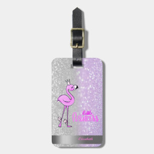 Kühles Veilchen Silber Glitter Bokeh Ombre Streife Gepäckanhänger