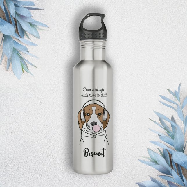Kühlhund mit Bubblegum Funny Beagle Edelstahlflasche (Von Creator hochgeladen)