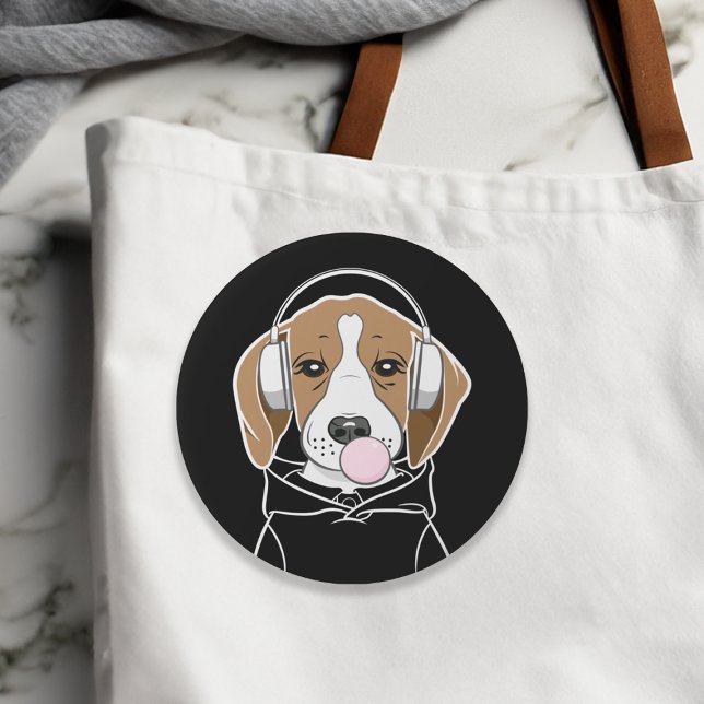 Kühlhund mit Bubblegum Niedlich Funny Beagle Button (Von Creator hochgeladen)