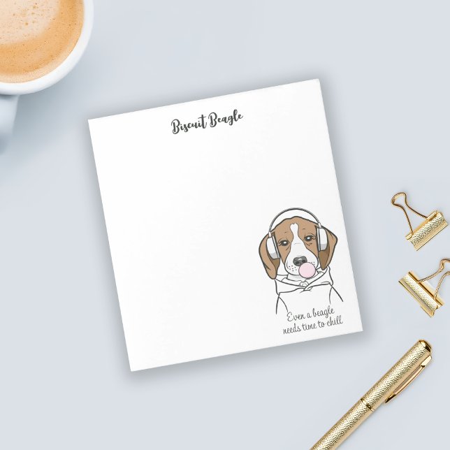 Kühlhund mit Bubblegum Niedlich Funny Beagle Notizblock (Von Creator hochgeladen)