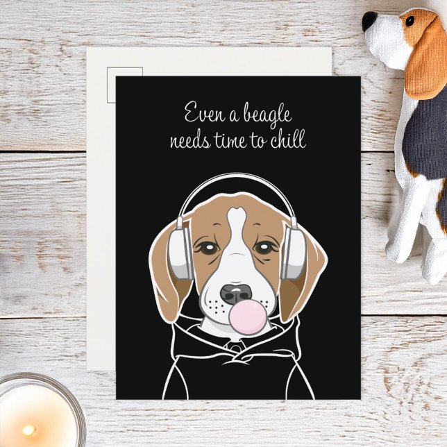 Kühlhund mit Bubblegum Niedlich Funny Beagle Postkarte (Von Creator hochgeladen)