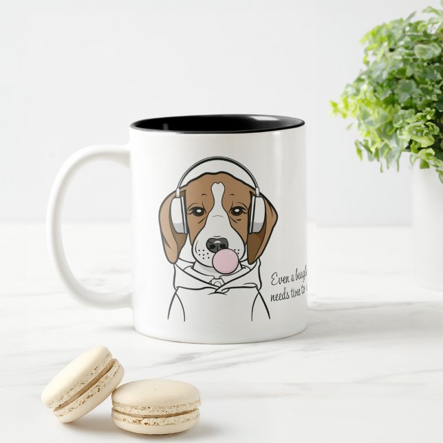 Kühlhund mit Bubblegum Niedlich Funny Beagle Zweifarbige Tasse (Von Creator hochgeladen)