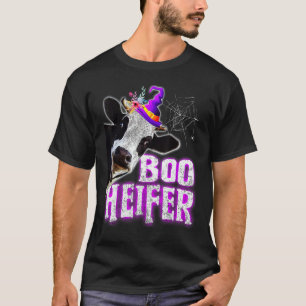 Kuhliebhaber Boo Färse Lustiges Halloween-Bauernge T-Shirt